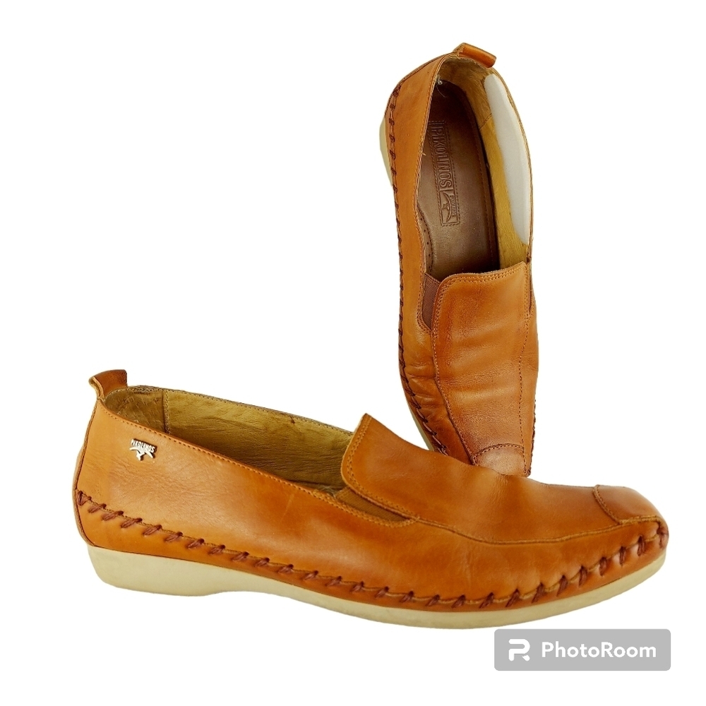 PIKOLINOS tan loafer slip on soft leather men's shoes moccasins size 41